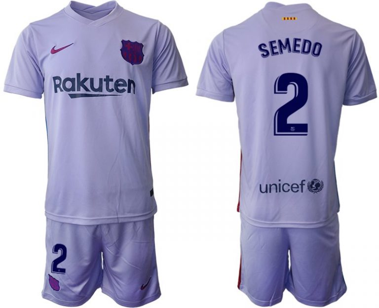 Herren Fußballtrikot FC Barcelona 21-22 Auswärts Trikot mit Aufdruck Semedo 2-1