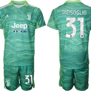 Herren TW-Trikot Juventus Turin Goalie Trikot Set 2022 Grün mit Aufdruck Pinsoglio 31