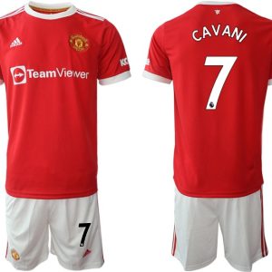 Manchester United 2022 Herren Fußballtrikot Cavani 7 Heim Trikotsatz rot/weiß