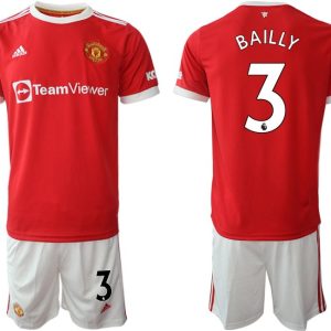 Manchester United 2022 Herren Heim Trikotsatz Bailly 3 rot/weiß im sale