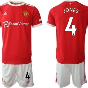 Manchester United 2022 Herren Heim Trikotsatz Jones 4 rot/weiß im sale