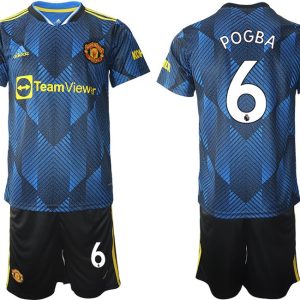 Manchester United Ausweichtrikot 2022 blau mit Aufdruck Pogba 6-1