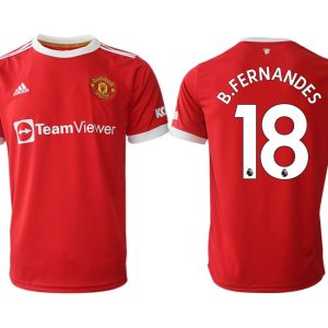 Manchester United B.Fernandes 18 Herren Heimtrikot 2022 Rot Kurzarm