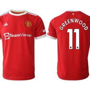 Manchester United Greenwood 11 Herren Home 2022 Rot Fußballtrikots Kurzarm