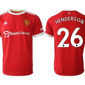 Manchester United Henderson 26 Herren Heimtrikot 2022 Rot Kurzarm