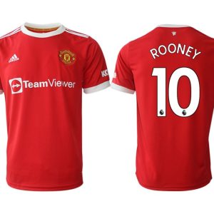 Manchester United Rooney 10 Herren Home 2022 Rot Fußballtrikots Kurzarm