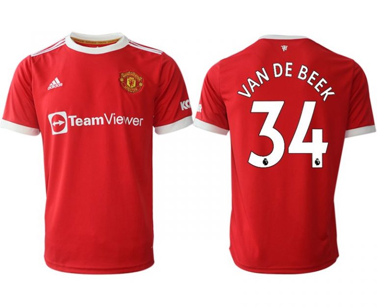 Manchester United VAN DE BEEK 34 Herren Heimtrikot 2022 Rot günstig