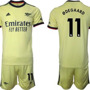 Ødegaard 11# Trikotsatz FC Arsenal Gelbe Trikots Auswärts 2022 + Kurze Hosen