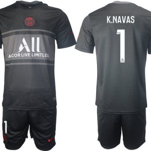 Paris Saint Germain Ausweichtrikot 2021/2022 schwarz/grau mit Aufdruck K.Navas 1