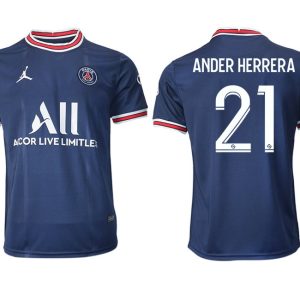 Paris Saint Germain Heimtrikot 2021/22 dunkelblau/weiß mit Aufdruck Ander Herrera 21