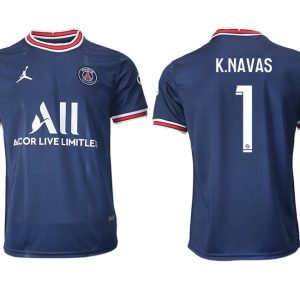 Paris Saint Germain Heimtrikot 2021/22 dunkelblau/weiß mit Aufdruck K.Navas 1