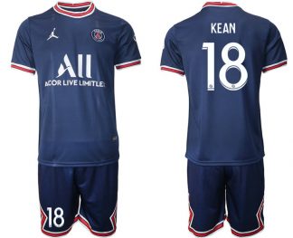 Paris Saint Germain Heimtrikot 2021/22 dunkelblau/weiß mit Aufdruck Kean 18-1