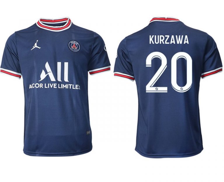 Paris Saint Germain Heimtrikot 2021/22 dunkelblau/weiß mit Aufdruck Kurzawa 20