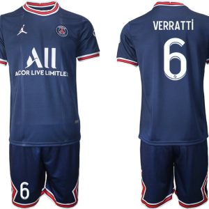 Paris Saint Germain Heimtrikot 2021/22 dunkelblau/weiß mit Aufdruck Verratti 6-1