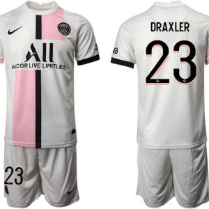 Paris St. Germain 21/22 Stadium Auswärtstrikot weiß Trikotsatz mit Aufdruck Draxler 23