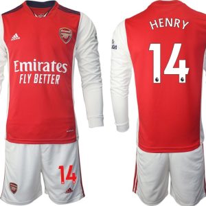 Personalisierbar Trikotsatz Arsenal Heimtrikot 2022 Lange Ärmel mit Aufdruck Henry 14