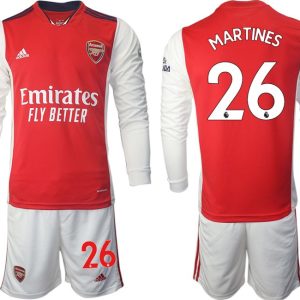 Personalisierbar Trikotsatz FC Arsenal Heimtrikot 2022 Langarm weiß/rot MARTINES 26