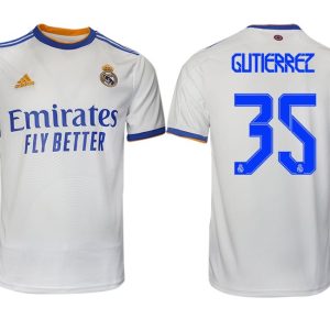 Real Madrid Heimtrikot 2022 weiß blau mit Aufdruck Gutierrez 35