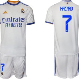 Real Madrid Heimtrikot 2022 weiß blau mit Aufdruck Hazard 7-1