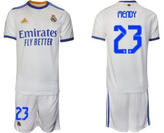 Real Madrid Heimtrikot 2022 weiß blau mit Aufdruck Mendy 23-1