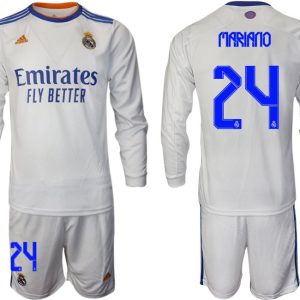 Real Madrid Heimtrikot 2022 weiß Langarm Trikotsatz mit Aufdruck Mariano 24