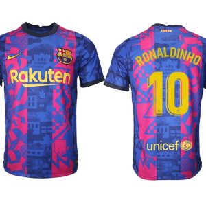 Ronaldinho 10 FC Barcelona Herren 3rd Trikot 2021/22 in blau kaufen