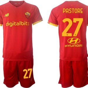 AS Roma 2022 Heimtrikot rot Trikotsatz Kurzarm + Kurze Hosen PASTORE 27