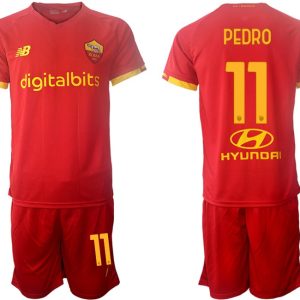 AS Roma 2022 Heimtrikot rot Trikotsatz Kurzarm + Kurze Hosen PEDRO 11