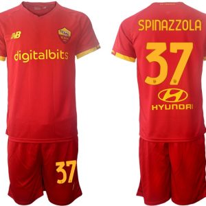 AS Roma 2022 Heimtrikot rot Trikotsatz Kurzarm + Kurze Hosen SPINAZZOLA 37