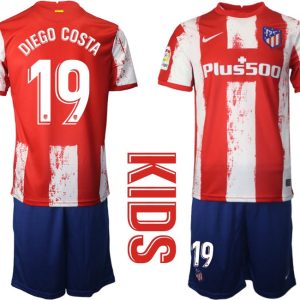 Atlético de Madrid Heimtrikot in rot 2021/2022 für Kinder mit Aufdruck Diego Costa 19