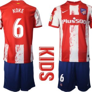 Atlético de Madrid Heimtrikot in rot 2021/2022 für Kinder mit Aufdruck KOKE 6