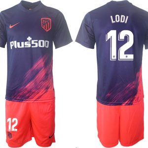 Atletico Madrid Auswärtstrikot 2021/22 dunkelblau/pink mit Aufdruck LODI 12