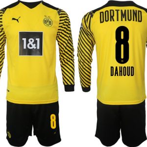 Borussia Dortmund 2022 Heimtrikot gelb-schwarz Langarm + Kurze Hosen Dahoud 8