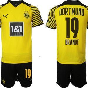 Borussia Dortmund Brandt 19# Trikotsatz BVB 2022 Herren Heimtrikot Gelb Schwarz