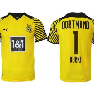 BVB Borussia Dortmund 2022 Heimtrikot gelb mit Aufdruck Bürki 1