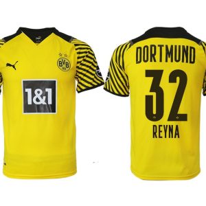 BVB Borussia Dortmund 2022 Heimtrikot Herren gelb mit Aufdruck Reyna 32