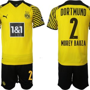 BVB Borussia Dortmund Heimtrikot Morey Bauza 2 Herren 2022 Gelb Schwarz Trikotsatz