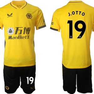 Castore Wolves Gelb Heimtrikot 2022 T-Shirt + Kurze Hosen mit Aufdruck J.OTTO 19