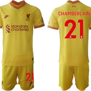 CHAMBERLAIN 21 Liverpool FC Ausweichtrikot 2021/22 gelb-rot Fußball Trikotsatz