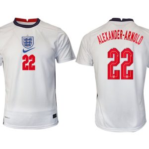 England Heimtrikot EM 2022 weiß/blau mit Aufdruck Alexander-Arnold 22