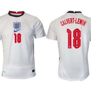 England Heimtrikot EM 2022 weiß/blau mit Aufdruck Calvert-Lewin 18