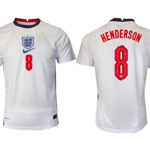 England Heimtrikot EM 2022 weiß/blau mit Aufdruck HENDERSON 8