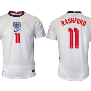 England Heimtrikot EM 2022 weiß/blau mit Aufdruck RASHFORD 11