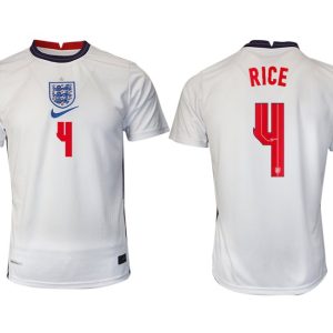 England Heimtrikot EM 2022 weiß/blau mit Aufdruck RICE 4