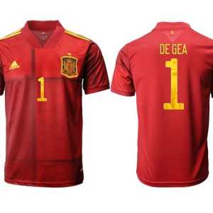 Fanartikelshop Spanien EM 2022 Heimtrikot rot mit Aufdruck DE GEA 1