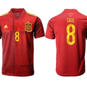 Fanartikelshop Spanien EM 2022 Heimtrikot rot mit Aufdruck SAUL 8