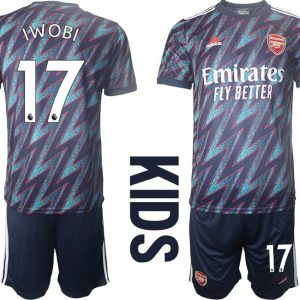 FC Arsenal London Trikot 3rd 2021/2022 Kids Blau mit IWOBI 17 Aufdruck