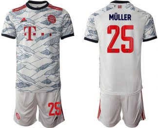 FC Bayern München 3rd Herren Trikot 21/22 Ausweichtrikot weiß mit Aufdruck Müller 25-1