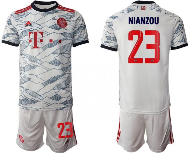 FC Bayern München 3rd Herren Trikot 21/22 Ausweichtrikot weiß mit Aufdruck Nianzou 23-1