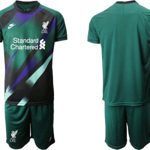 FC Liverpool 2022 Goalkeeper Jersey Shirt + Goalkeeper Shorts Dark Green